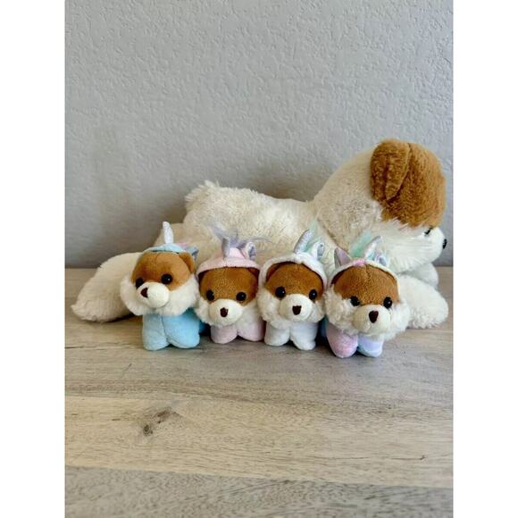 15” Snug A Babies Mom & 4 Babies Pomeranian Puppy Dog Unicorn Plush SO CUTE!! - Picture 2 of 8